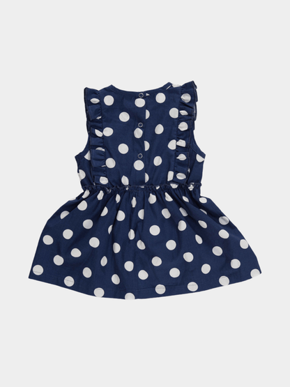 Baby Girls' Navy Blue Polka Dot Strawberry Patch Dress