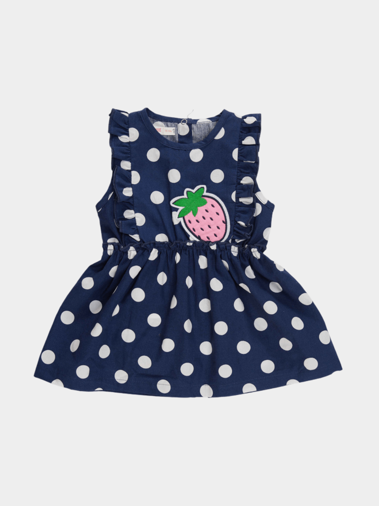 Baby Girls' Navy Blue Polka Dot Strawberry Patch Dress