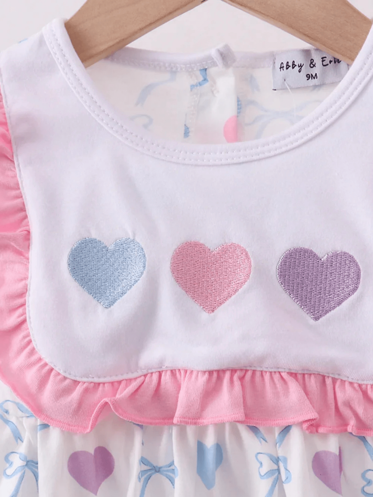 Baby Girls’ Pastel Heart Print Top and Pink Bloomer Set