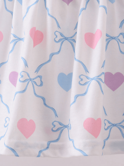 Baby Girls’ Pastel Heart Print Top and Pink Bloomer Set