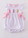 Baby Girls' Pink Polka Dot Bunny Smocked Bubble Romper