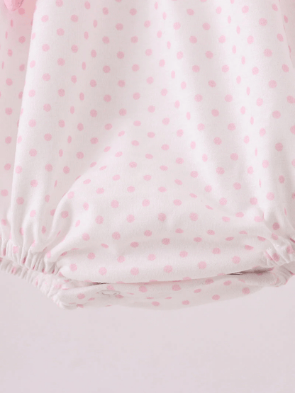 Baby Girls' Pink Polka Dot Llama Smocked Bubble Romper