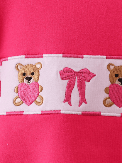 Baby Girls' Pink Teddy Bear Smocked Romper