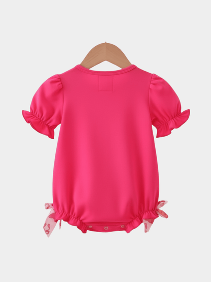 Baby Girls' Pink Teddy Bear Smocked Romper