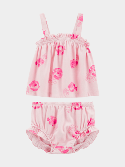 Baby Girls' Pink Tropical Fish Cami and Bloomer Set