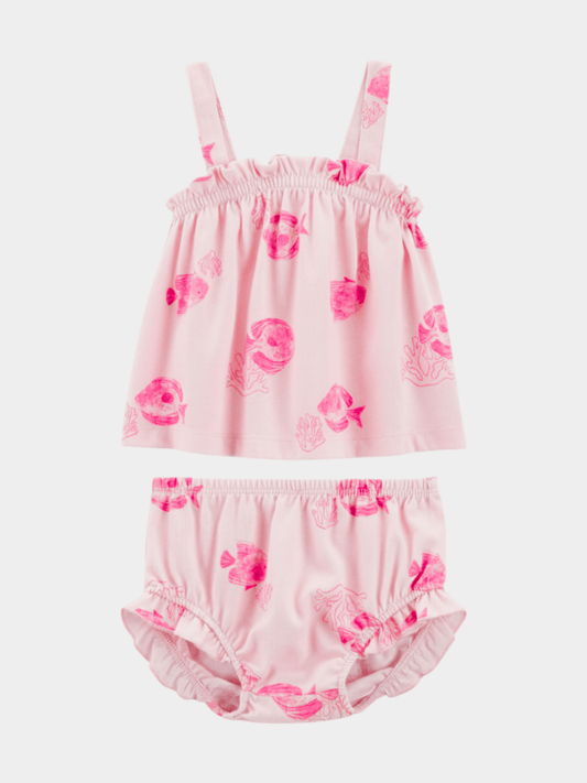 Baby Girls' Pink Tropical Fish Cami and Bloomer Set
