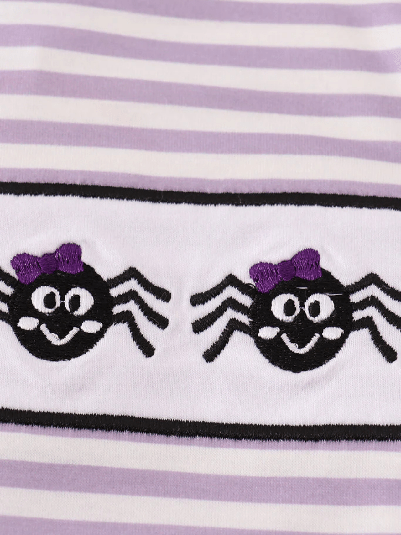 Baby Girls' Purple Striped Smocked Spider Bubble Romper
