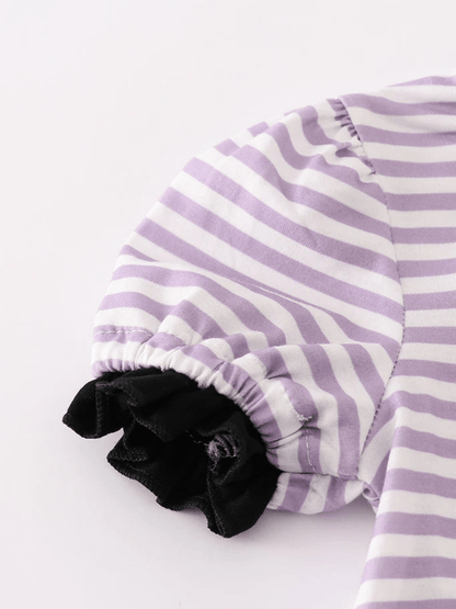 Baby Girls' Purple Striped Smocked Spider Bubble Romper