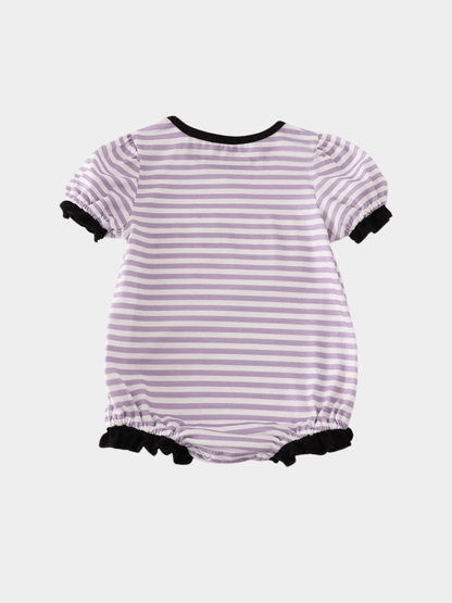 Baby Girls' Purple Striped Smocked Spider Bubble Romper