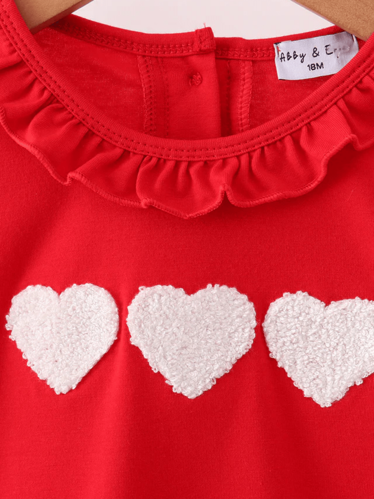 Baby Girls’ Red Ruffled Top and Checkered Heart Bloomer Set