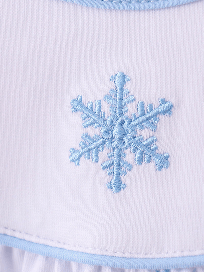 Baby Girls' Snowflake Embroidered Bib Romper