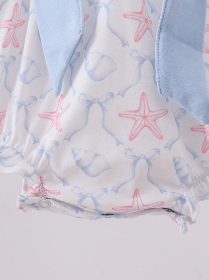 Baby Girls' Starfish and Seashell Smocked Bubble Romper