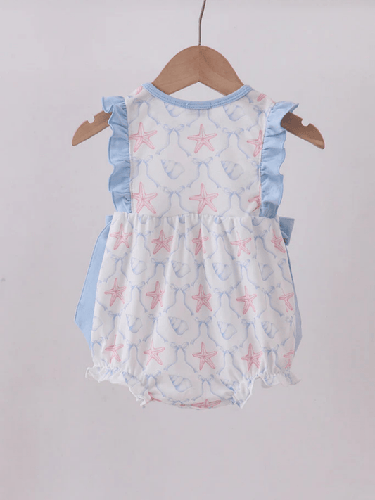 Baby Girls' Starfish and Seashell Smocked Bubble Romper