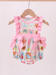 Baby Girls’ Tropical Beach Stamp Smocked Bubble Romper