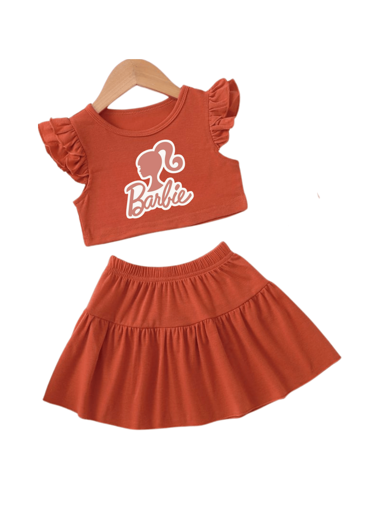 Baby & Kids Barbie Printed Tops & Skirt Set (2yrs - 8yrs)