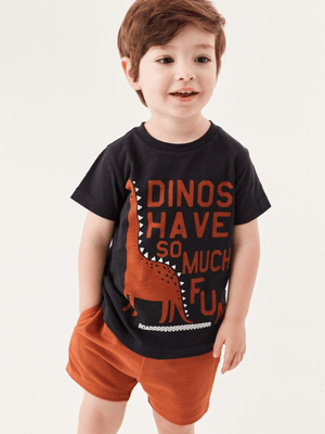 Baby & Kids Boy Cartoon Printed T-shirt Set