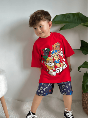 Baby & Kids Boy Cartoon Printed T-shirt Set