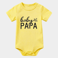 "Baby Papa" Heart Graphic Bodysuit - Sunny Yellow