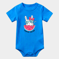 Baby "Super Fresh" Bunny & Watermelon Bodysuit - Bright Blue