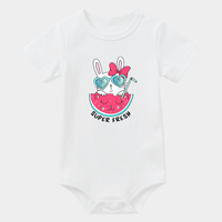 Baby "Super Fresh" Bunny & Watermelon Bodysuit - Classic White