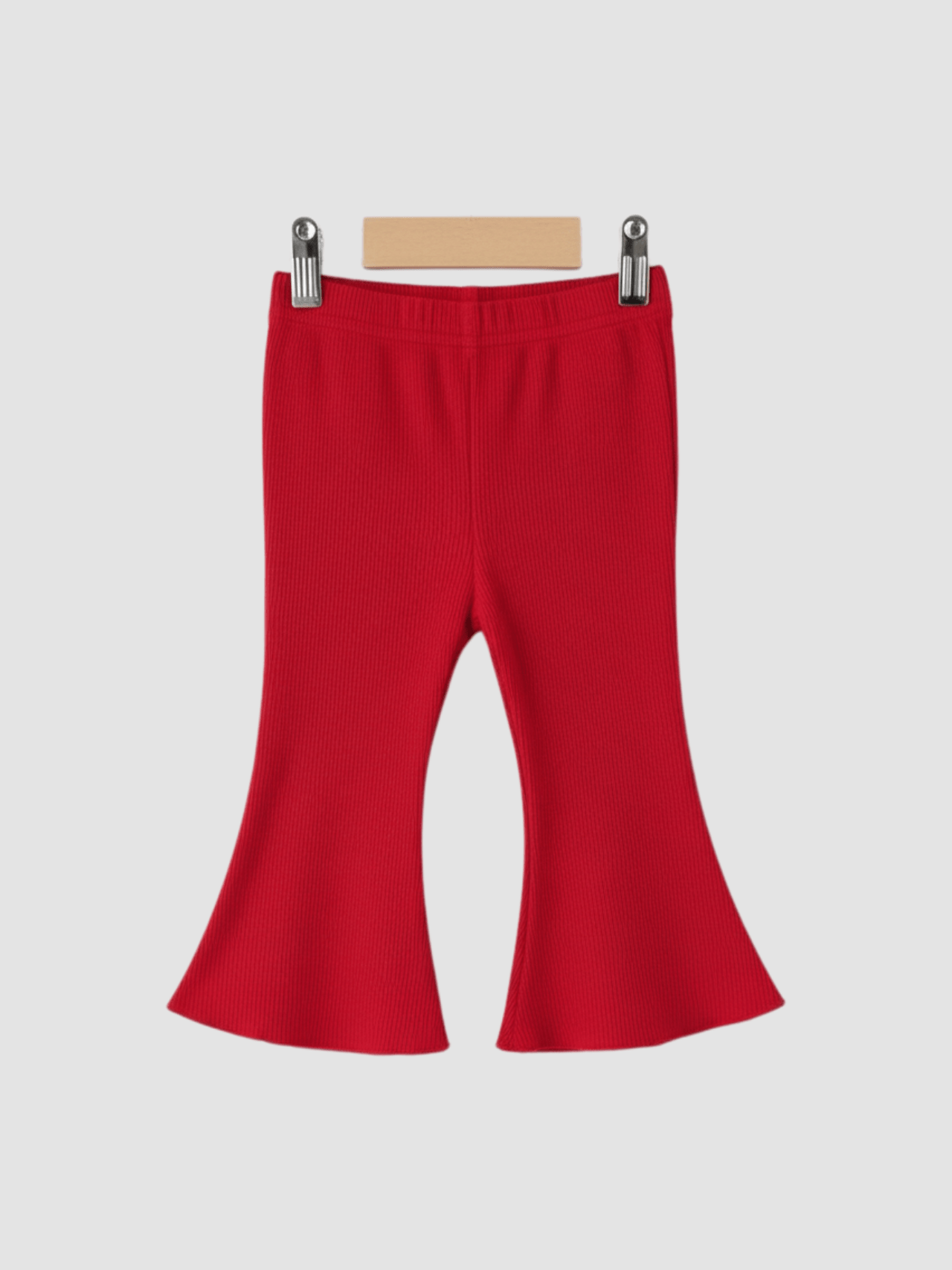 Baby/Toddler Bright Red Ribbed Flare Pants