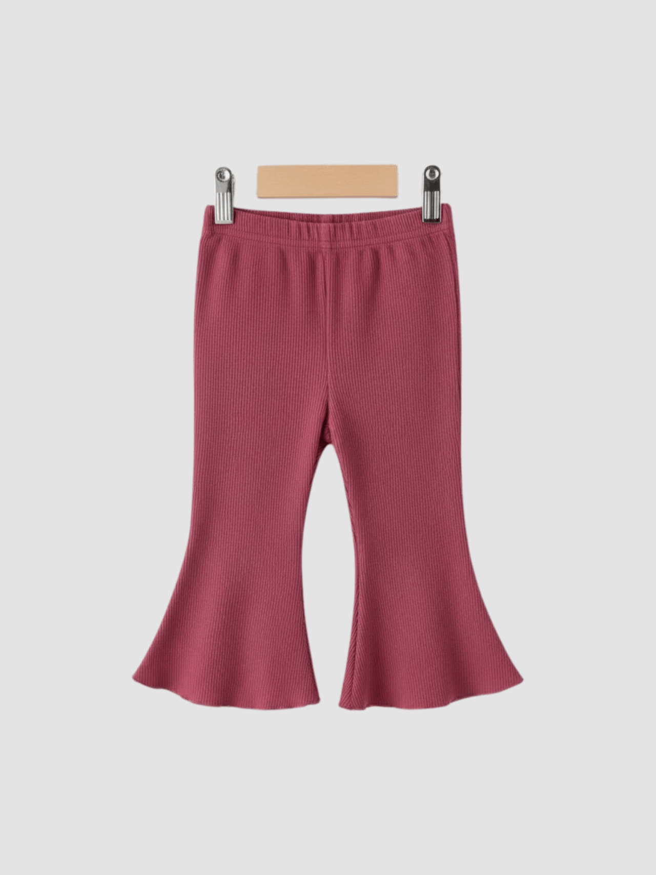 Baby/Toddler Muted Rose Ribbed Flare Pants