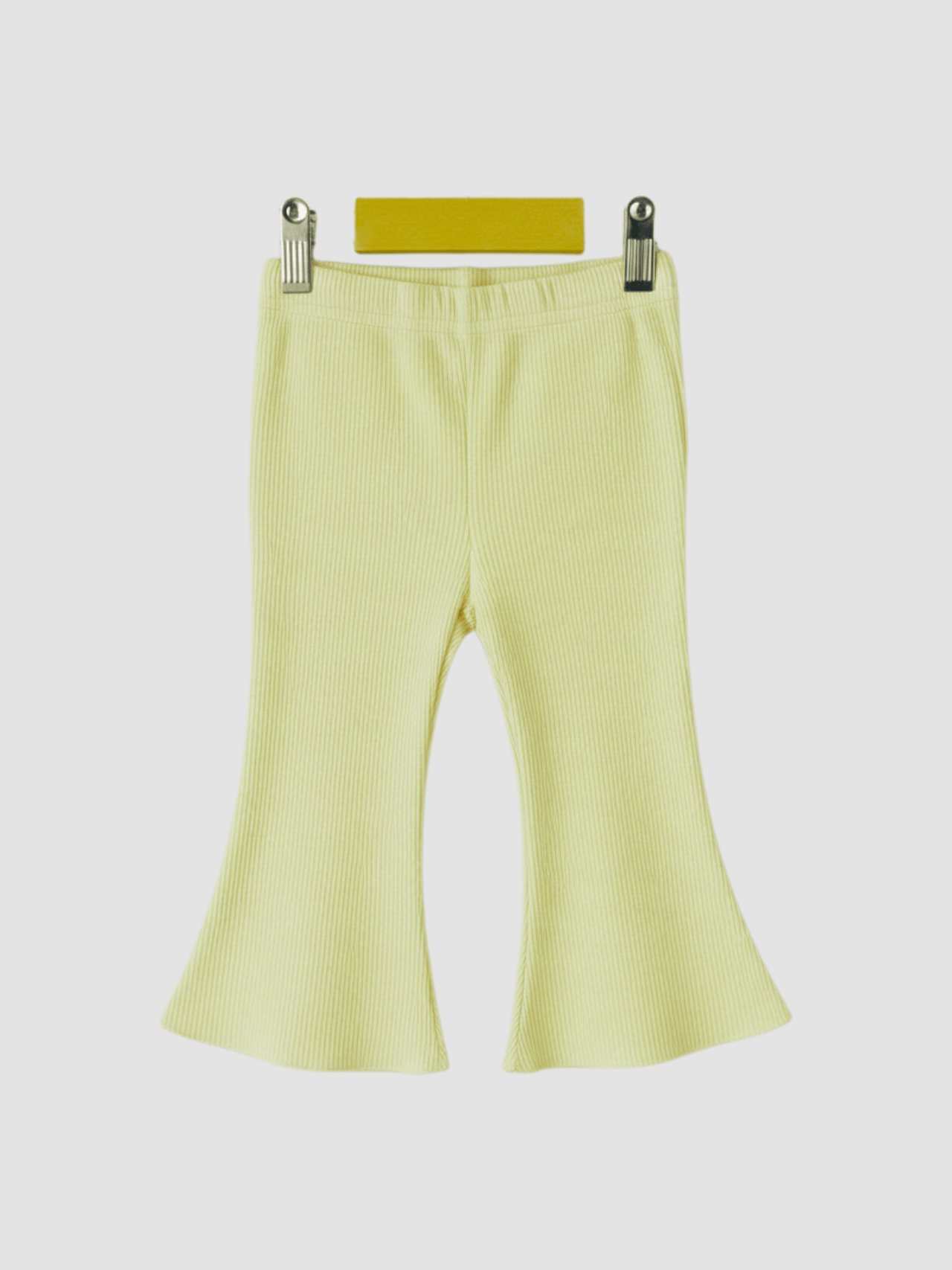 Baby/Toddler Pale Yellow Ribbed Flare Pants