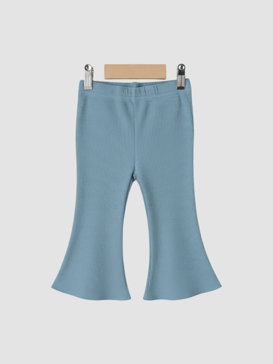 Baby/Toddler Sky Blue Ribbed Flare Pants