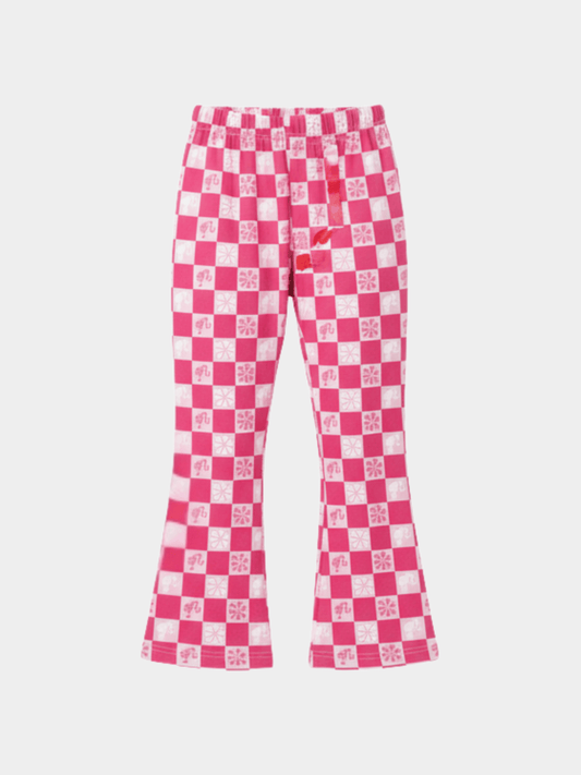 Barbie Checkered Snowflake Print Girls' Flare Sweatpants