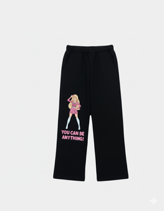 Barbie Girls' Black Wide - Leg Sweatpants