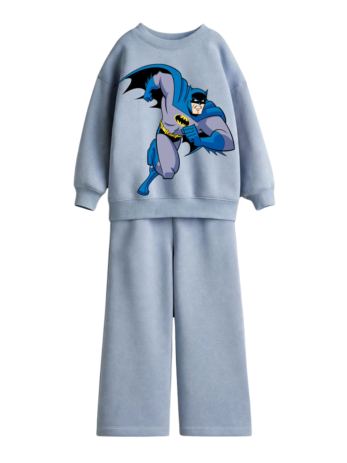 Batman Sweatshirt & Wide-Leg Pants Set - Sky Blue