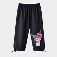 Black Kuromi Heart Glow Cropped Pant (6 - 7)yrs