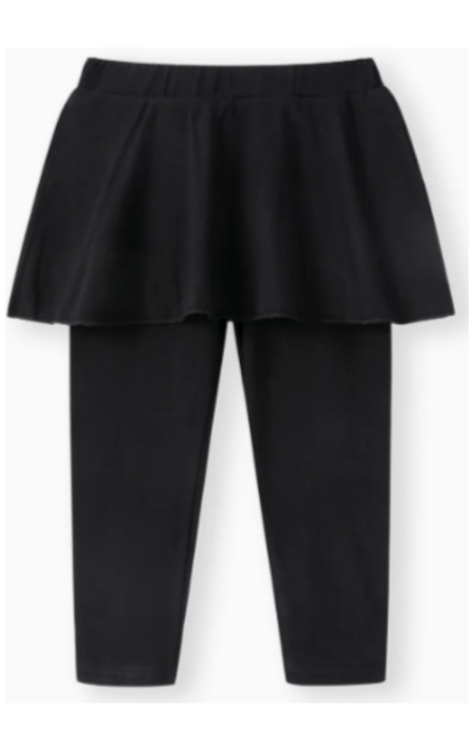 Black Noir Ruffle Hem Skirt Pant