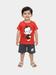 Boys' Monkey Graphic T-Shirt & Shorts Set | Red Cotton Tee & Grey Play Outfit