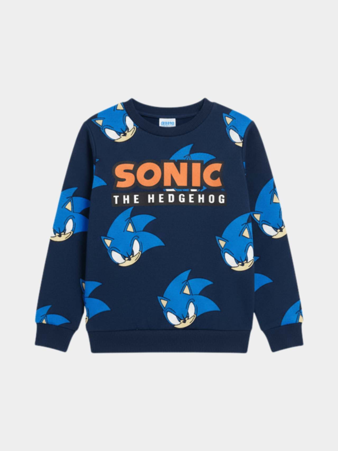 Boys' Sega Sonic the Hedgehog All - Over Print Navy Blue Sweatshirt