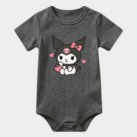 Cartoon Kuromi Strawberry Bodysuit – Charcoal Heather