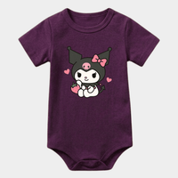 Cartoon Kuromi Strawberry Bodysuit – Deep Plum Purple