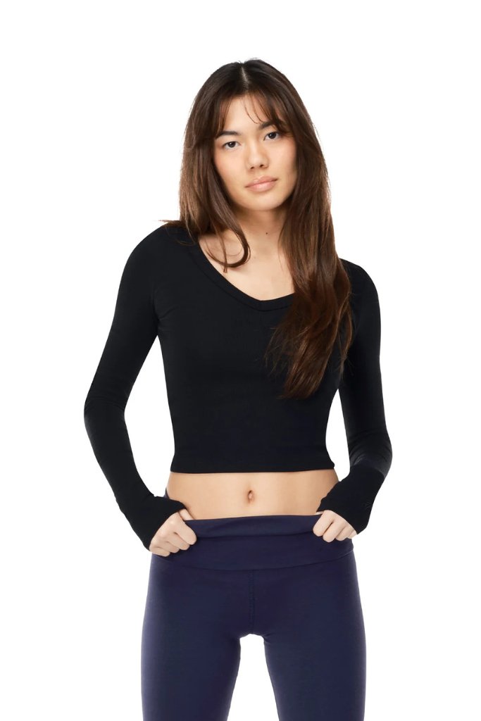 Clothxtra Black Color Full Sleeve Tank Top For Girl