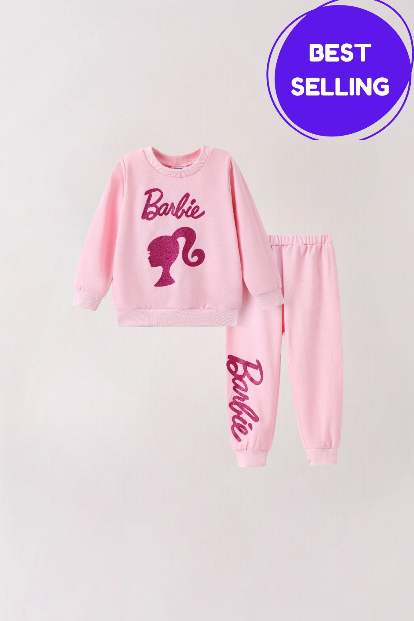 Clothxtra Winter 2pcs Barbie Printed Sweatshirt & Jogger Set