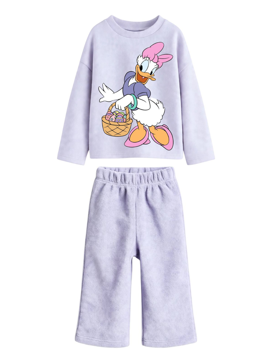 Daisy Duck Easter Basket Sweatshirt & Wide-Leg Pants Set - Lavender (0mths-2yrs)