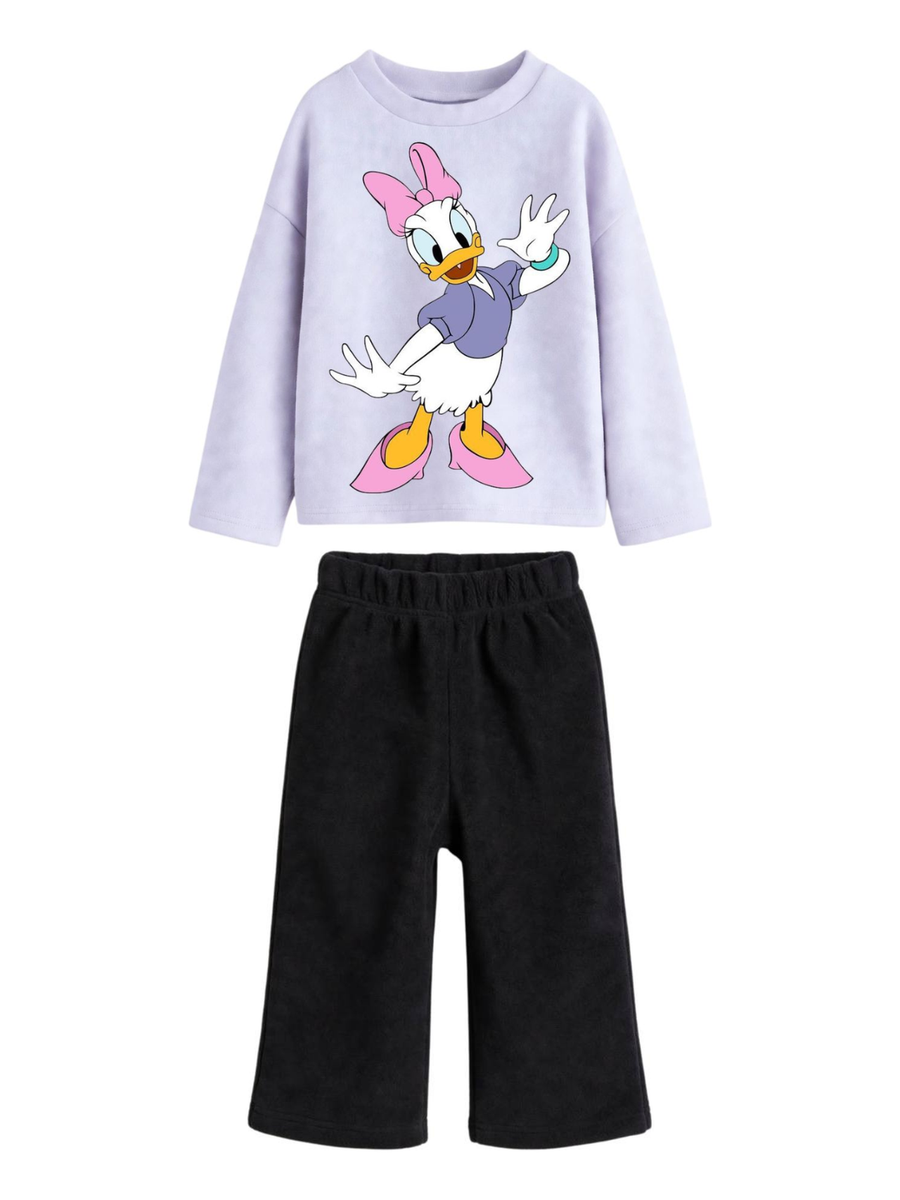 Daisy Duck Sweatshirt & Wide-Leg Pants Set - Lavender & Black (0mths-2yrs)