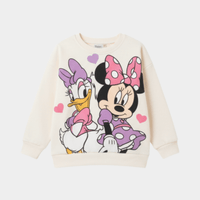 Disney Girls' Cream Minnie Mouse & Daisy Duck Graphic Sweatshirt - Best Friends Top