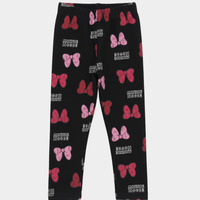 Disney Minnie Mouse Girls' Black Bow Print Sweatpants