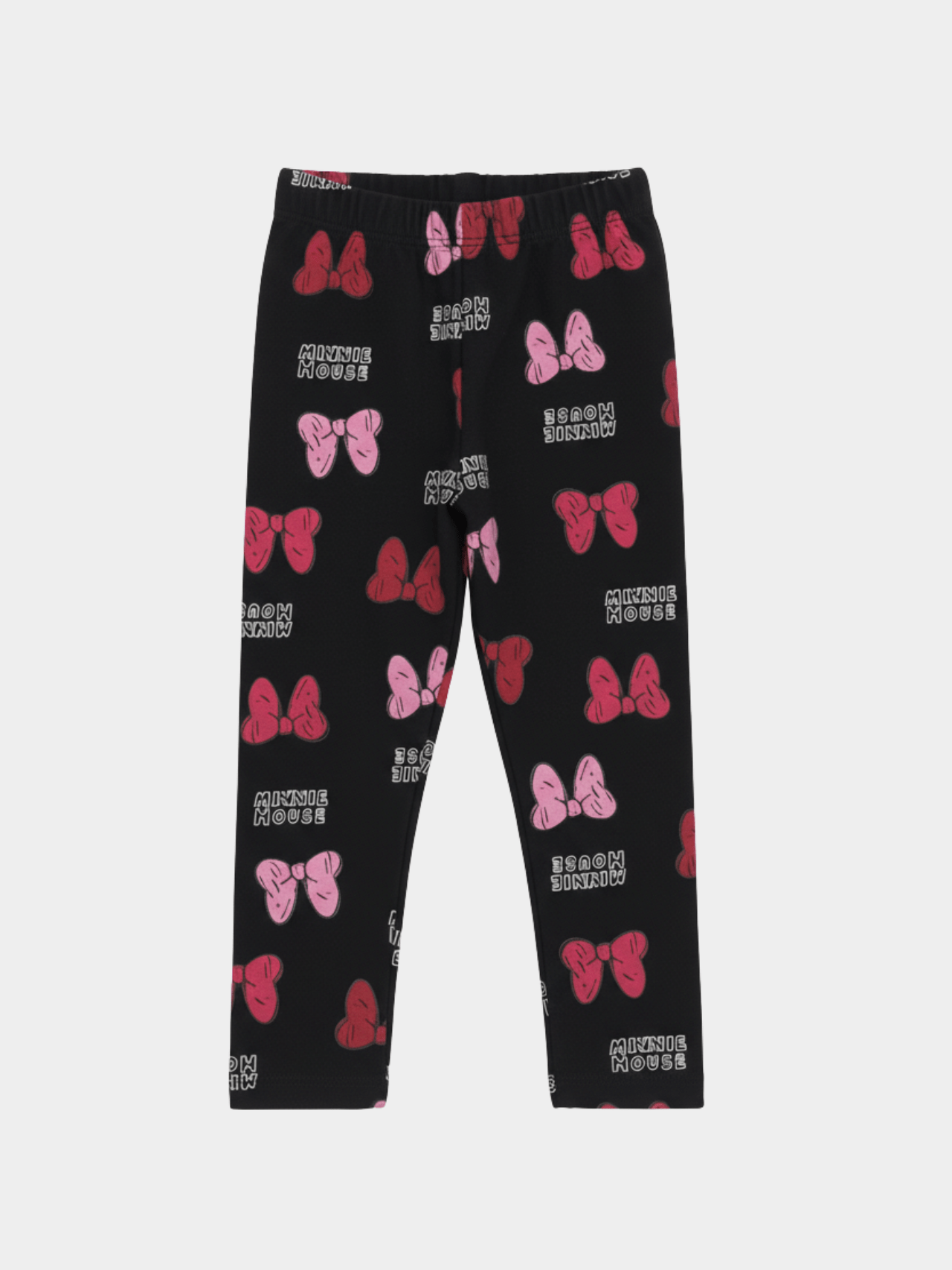 Disney Minnie Mouse Girls' Black Bow Print Sweatpants