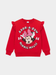 Disney Minnie Mouse Girls' Red Ruffled Sweatshirt - Ador - a - Bow Graphic