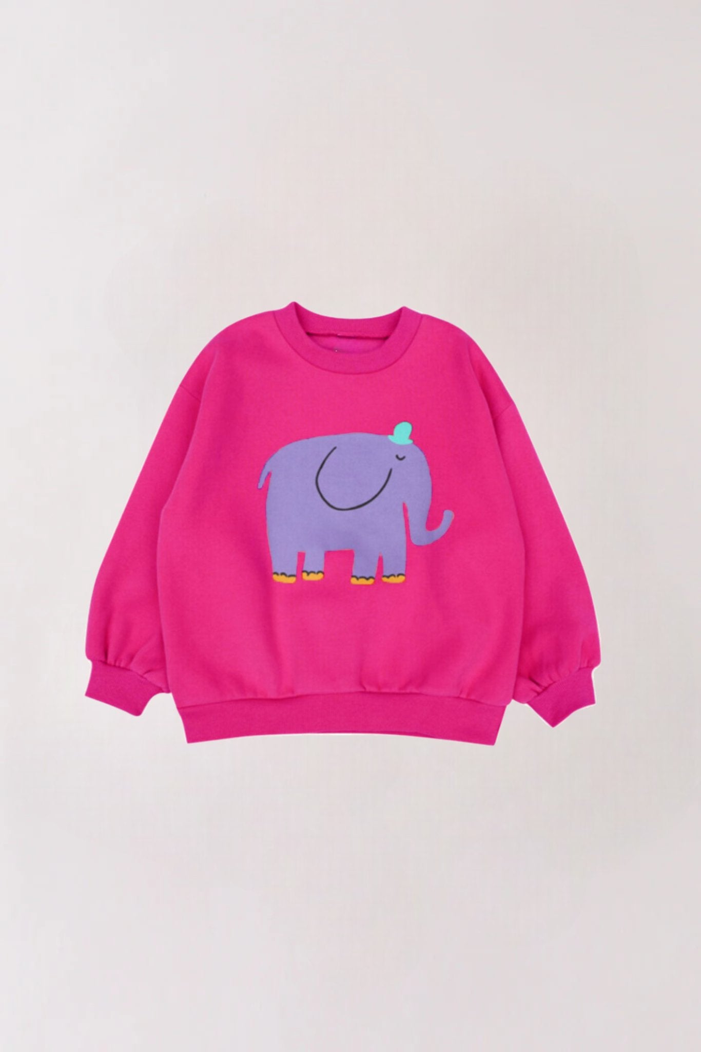 Elephant Printed Stylish Sweatshirt_Dark Pink