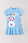 Flared Sky Blue Dresses For Toddler Girl