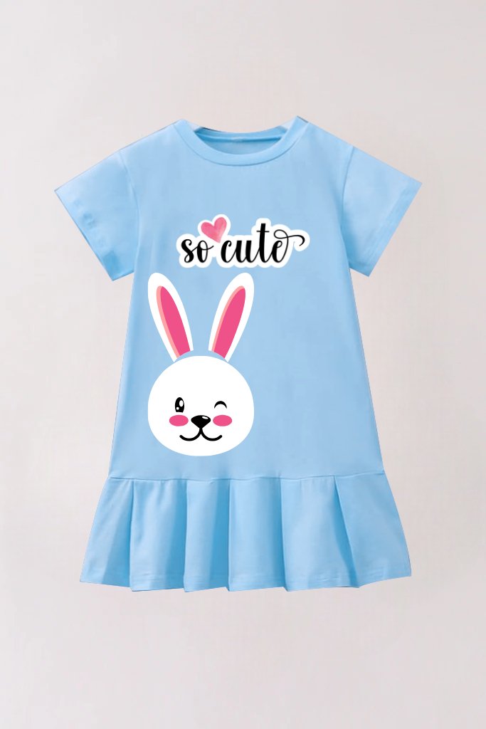 Flared Sky Blue Dresses For Toddler Girl