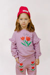 Flower Printed Sweatshirt_Purple