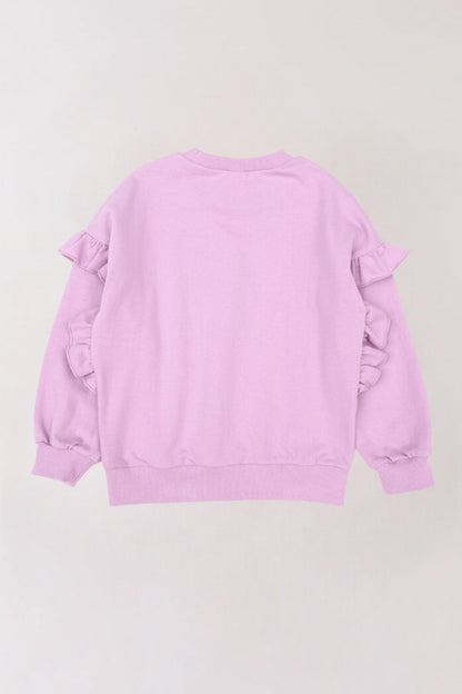 Flower Printed Sweatshirt_Purple